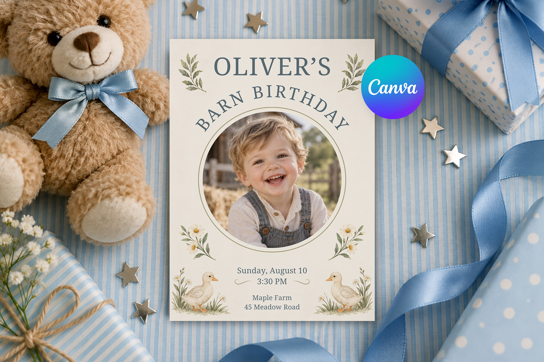 Printable Barn Birthday Invitation Canva