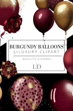 burgundy and gold balloons clipart graphics 68530171 1 1 580x383