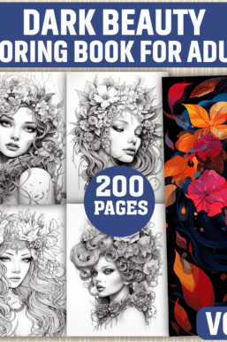 dark beauty coloring pages for adults graphics 124596025 1 1 580x386
