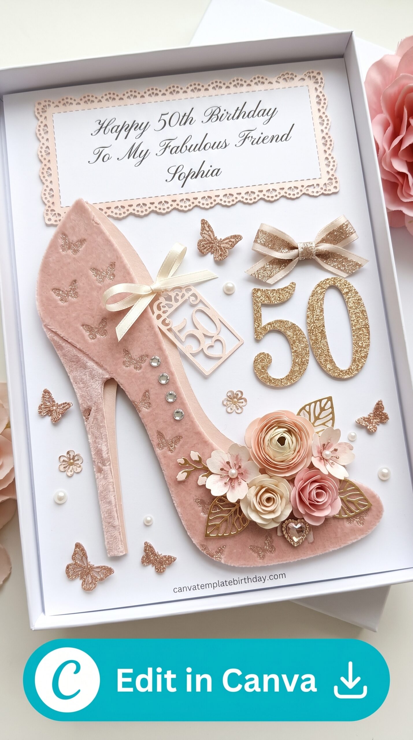 birthday card holder personalised gift box milestone birthday printable editable