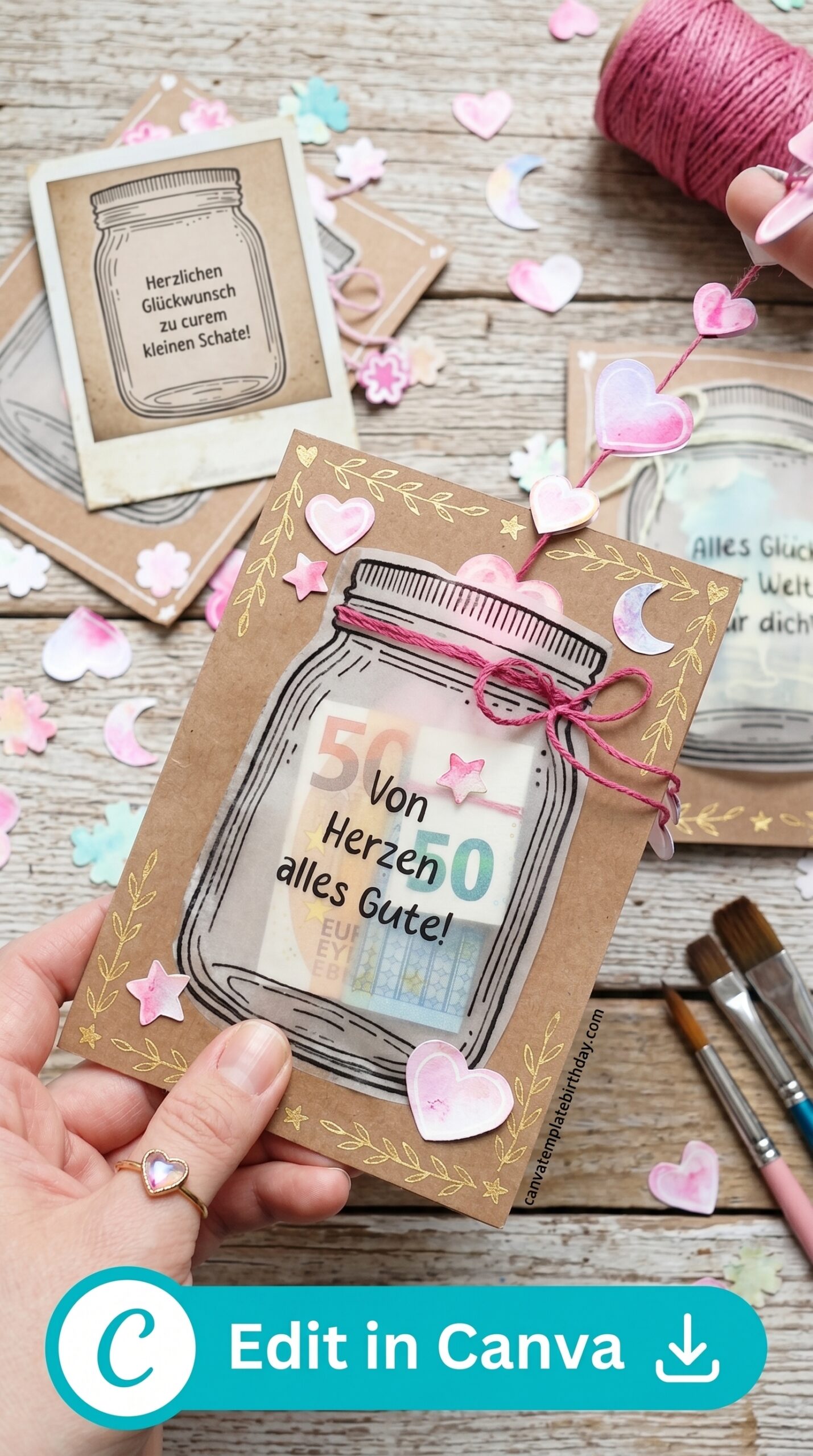 birthday card holder elegant creative gift idea printable editable