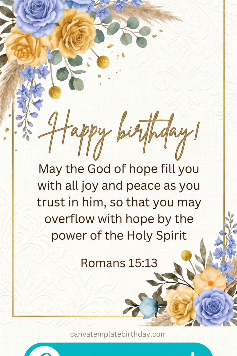 birthday card jesus see you soon elegant floral design printable editable