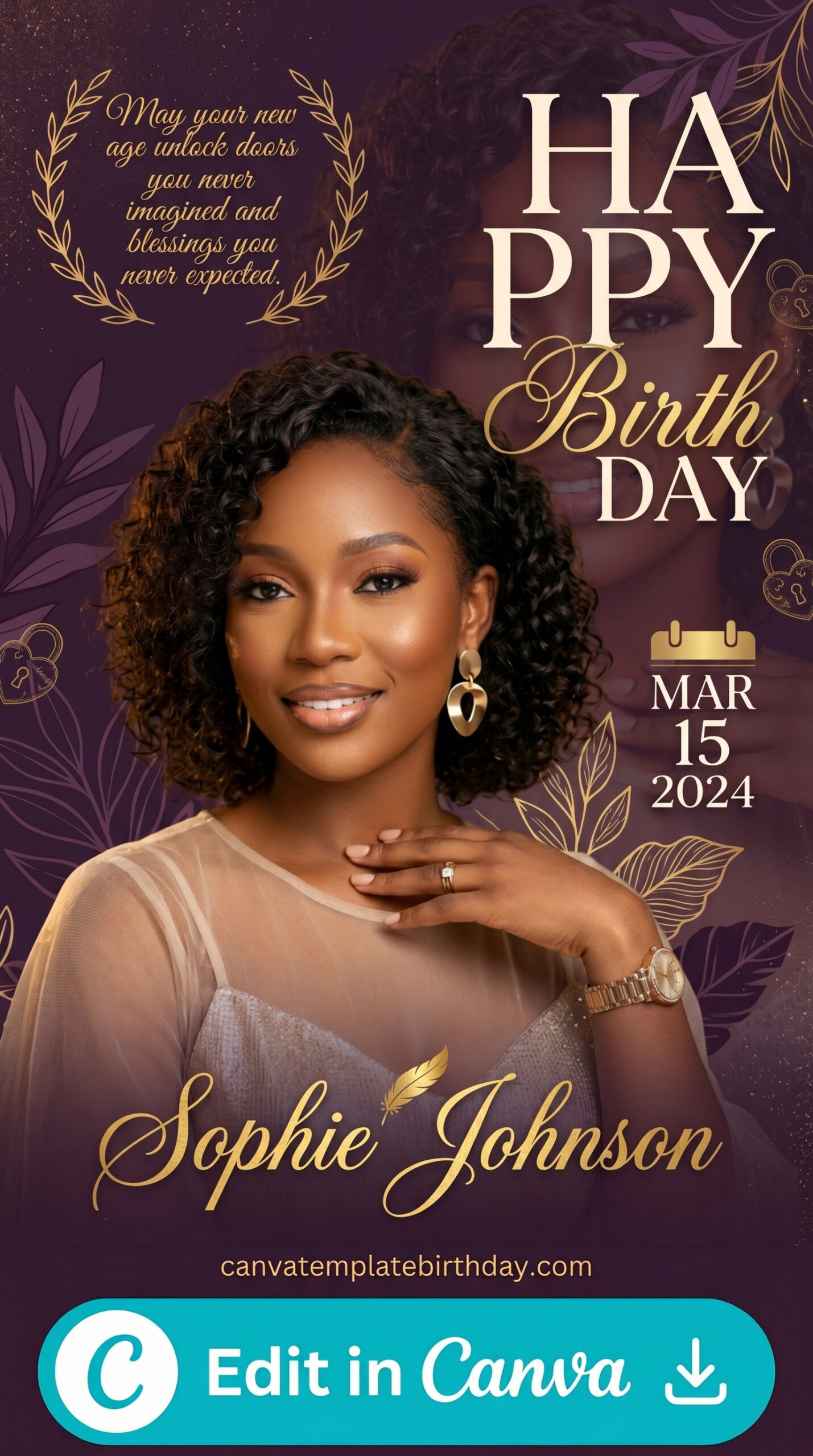birthday invitation ai generator elegant floral design printable editable