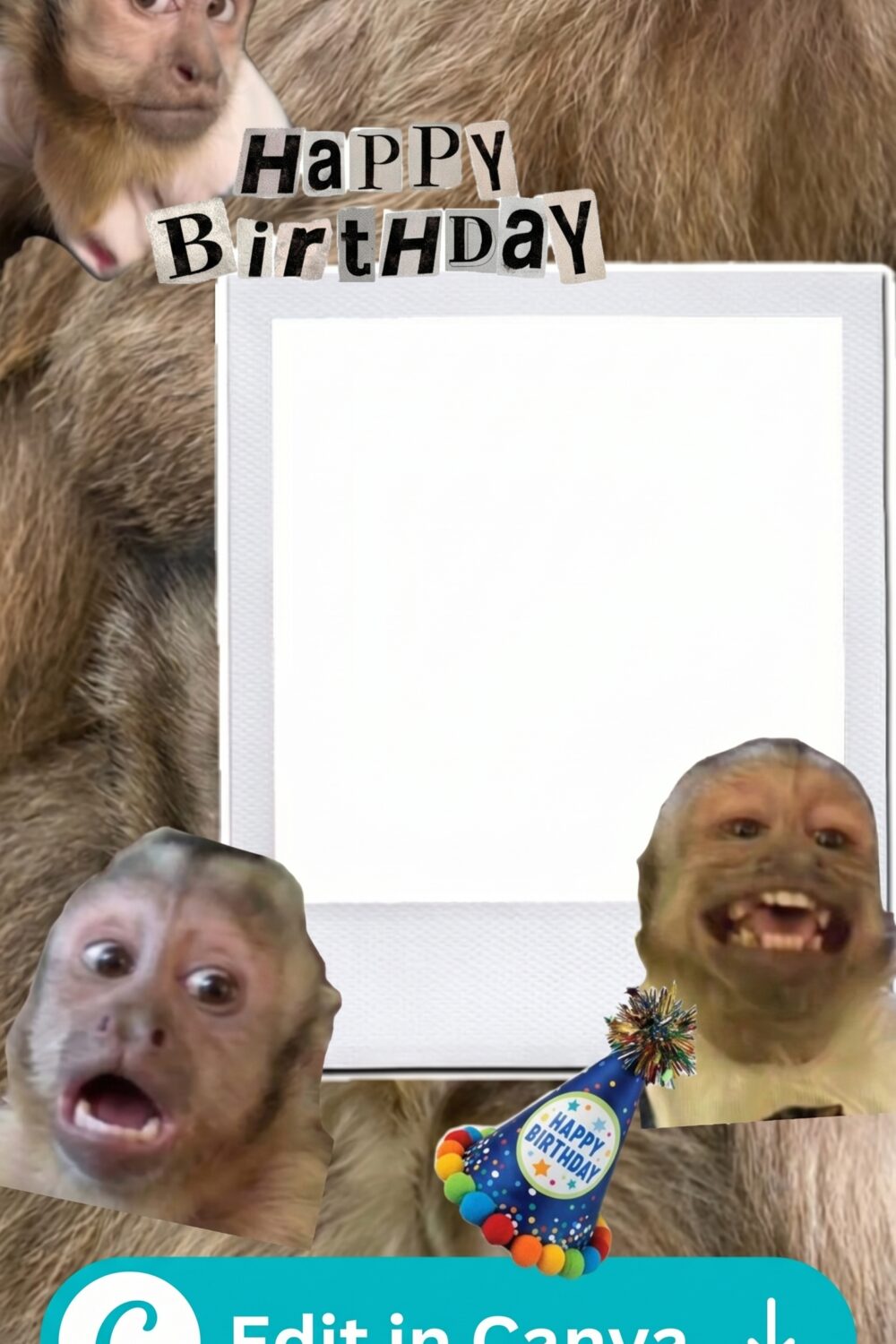 birthday invitation background design fun monkey theme printable editable