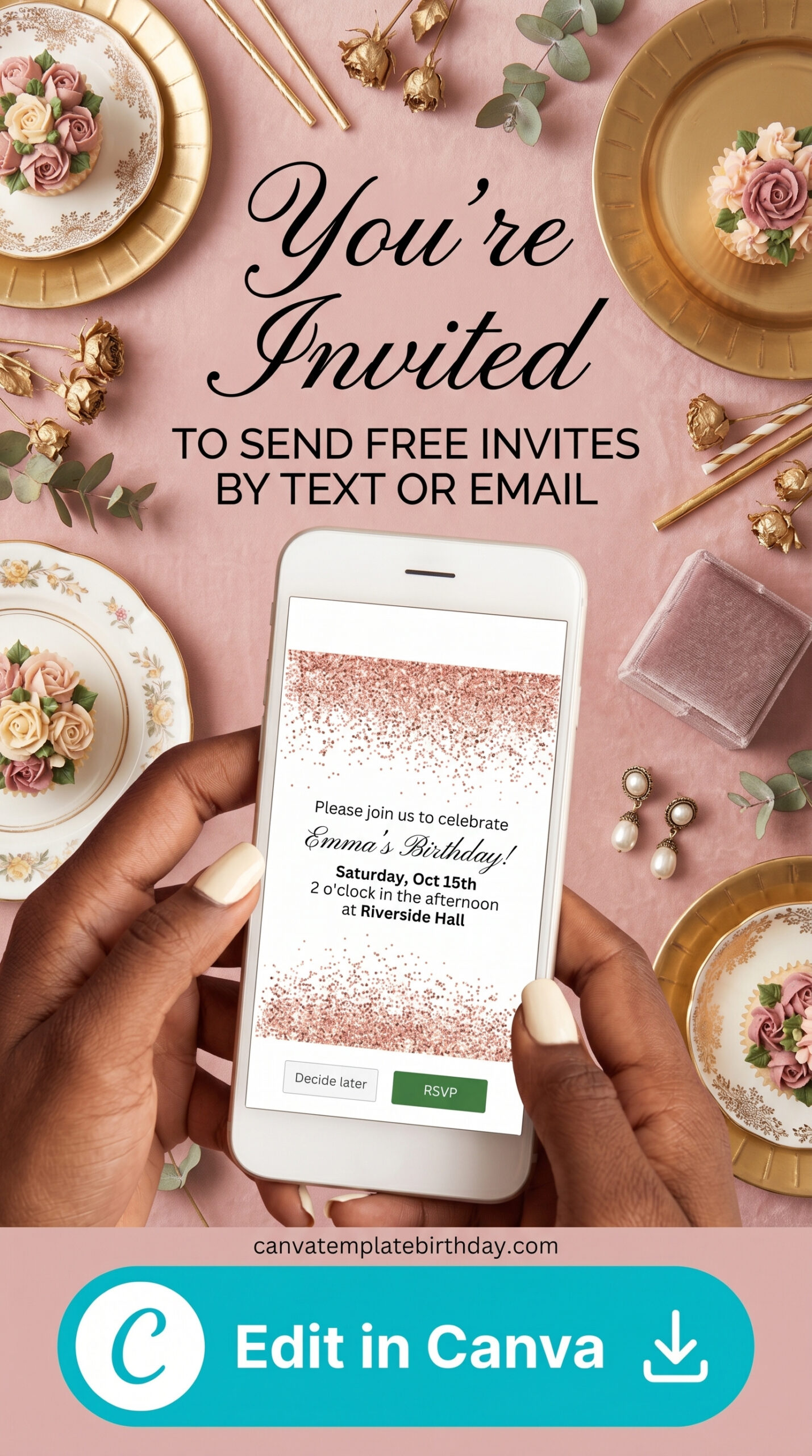 birthday invitation email to friends free canva template stylish printable editable
