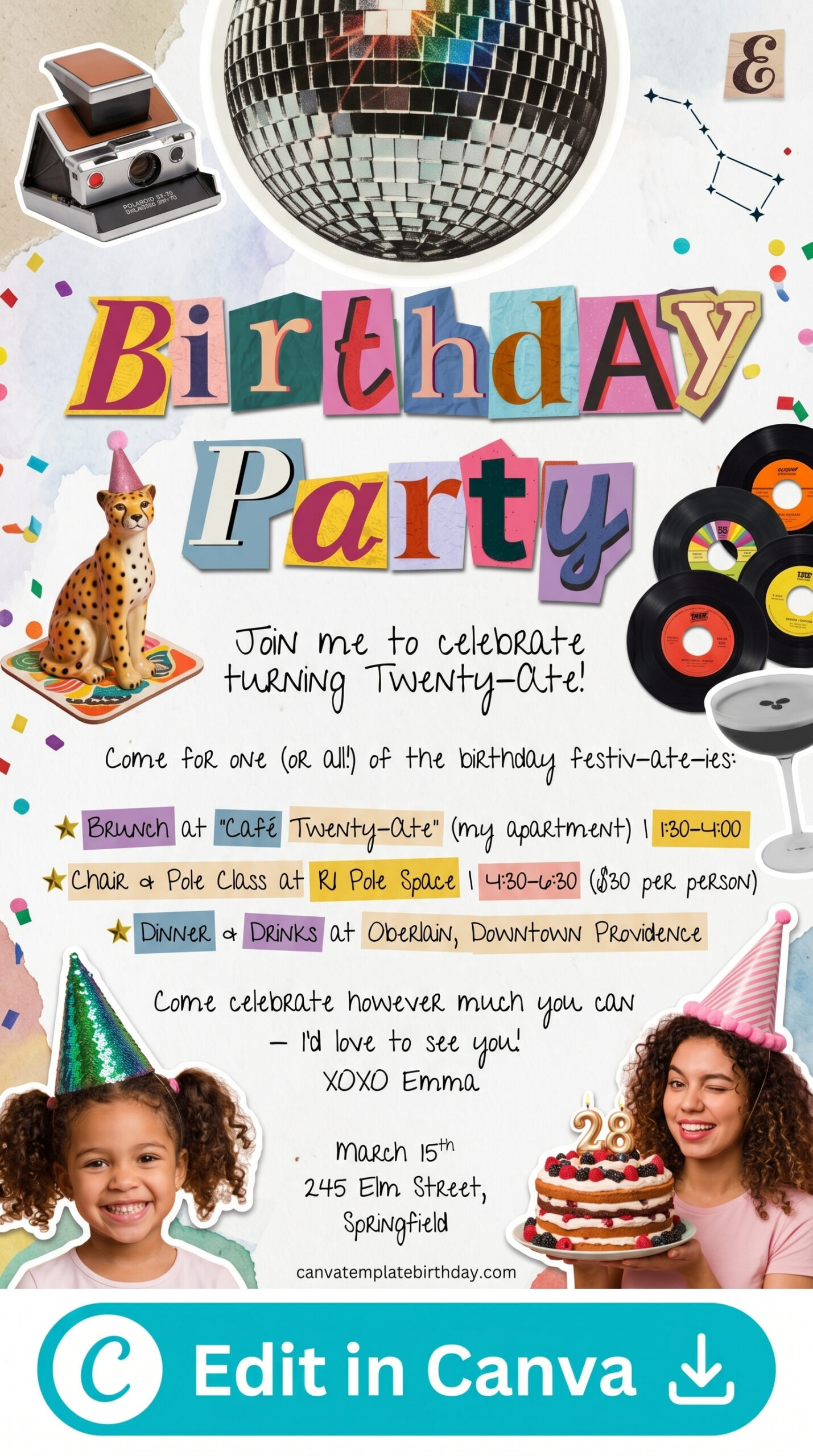 birthday invitation email to friends easy stylish invite printable editable