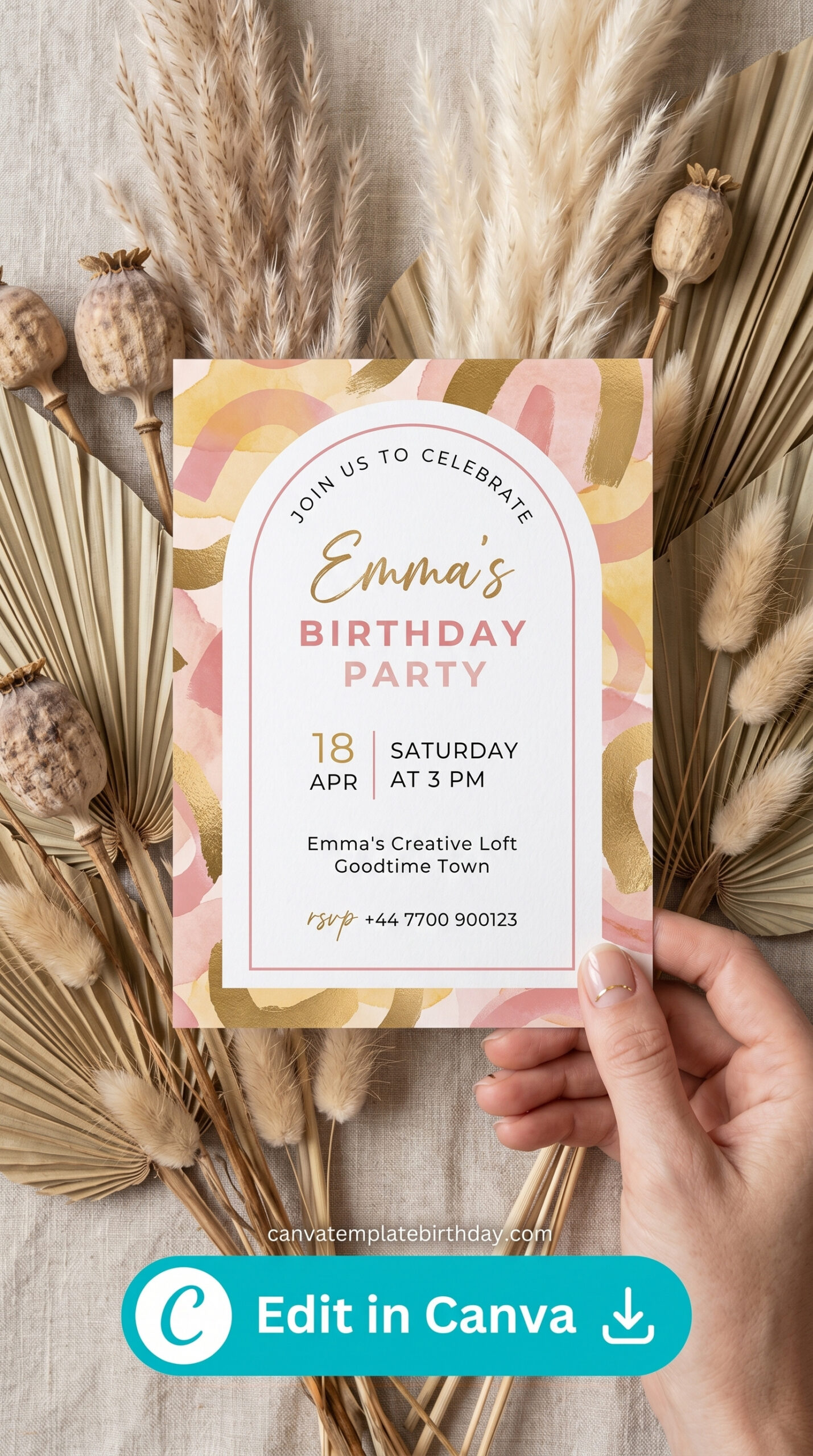 birthday invitation email to friends custom editable canva template printable editable