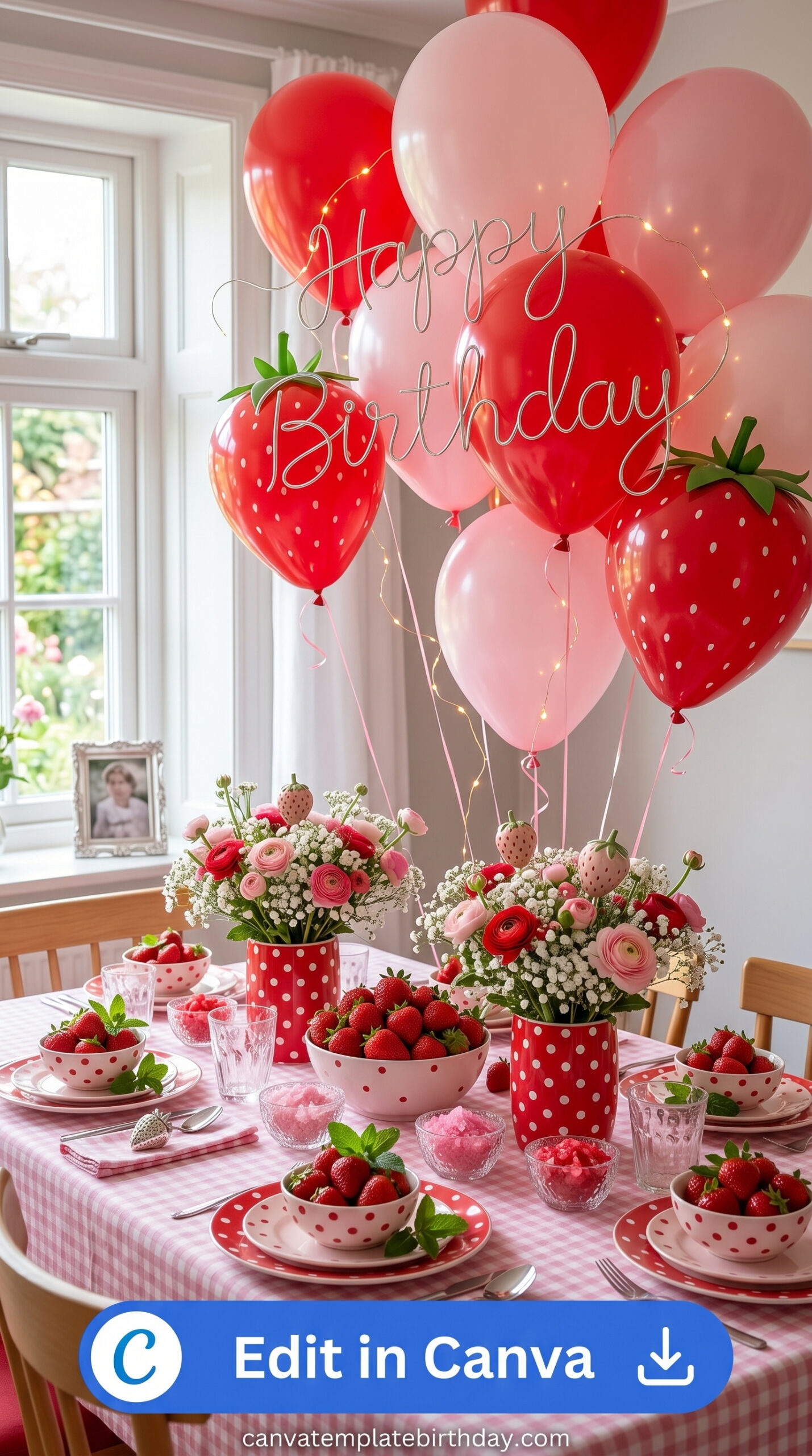 berry first birthday invitation card for kids