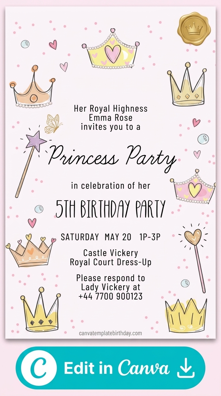 free kids party birthday invitation card template