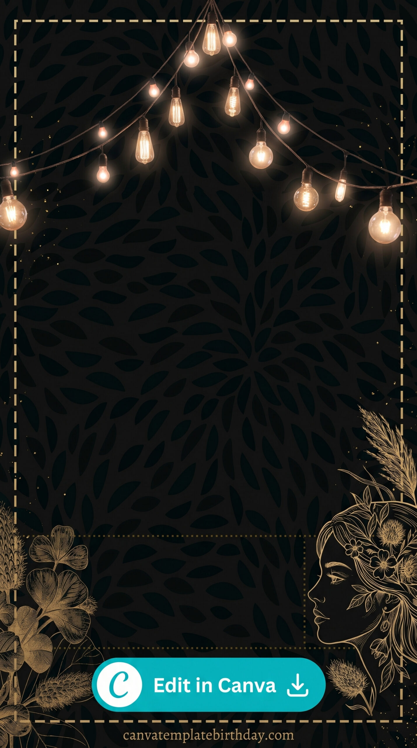 birthday invitation format black gold sparkle elegant printable editable