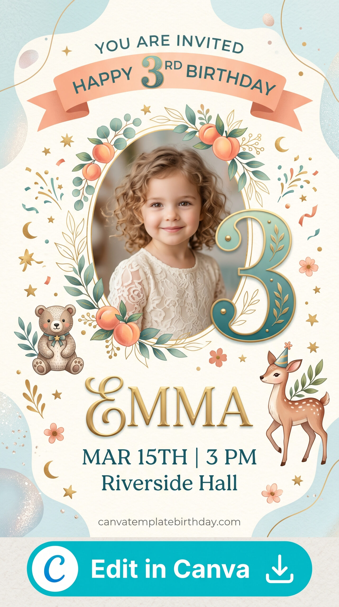 birthday invitation format easy elegant canva template printable editable