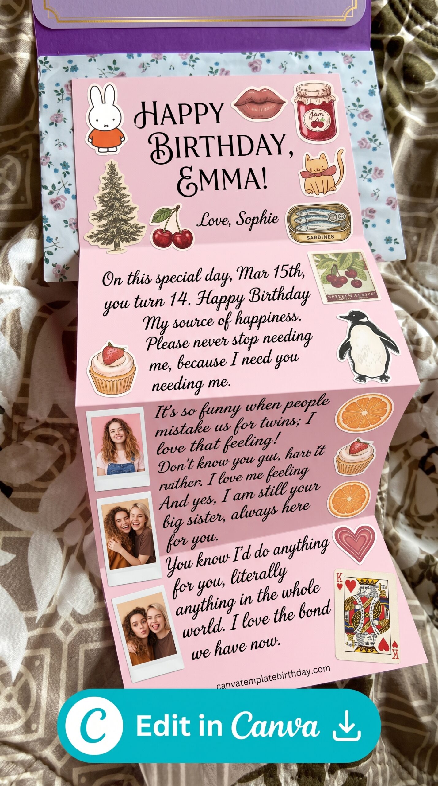 birthday letter design ideas show love sister heartfelt printable editable