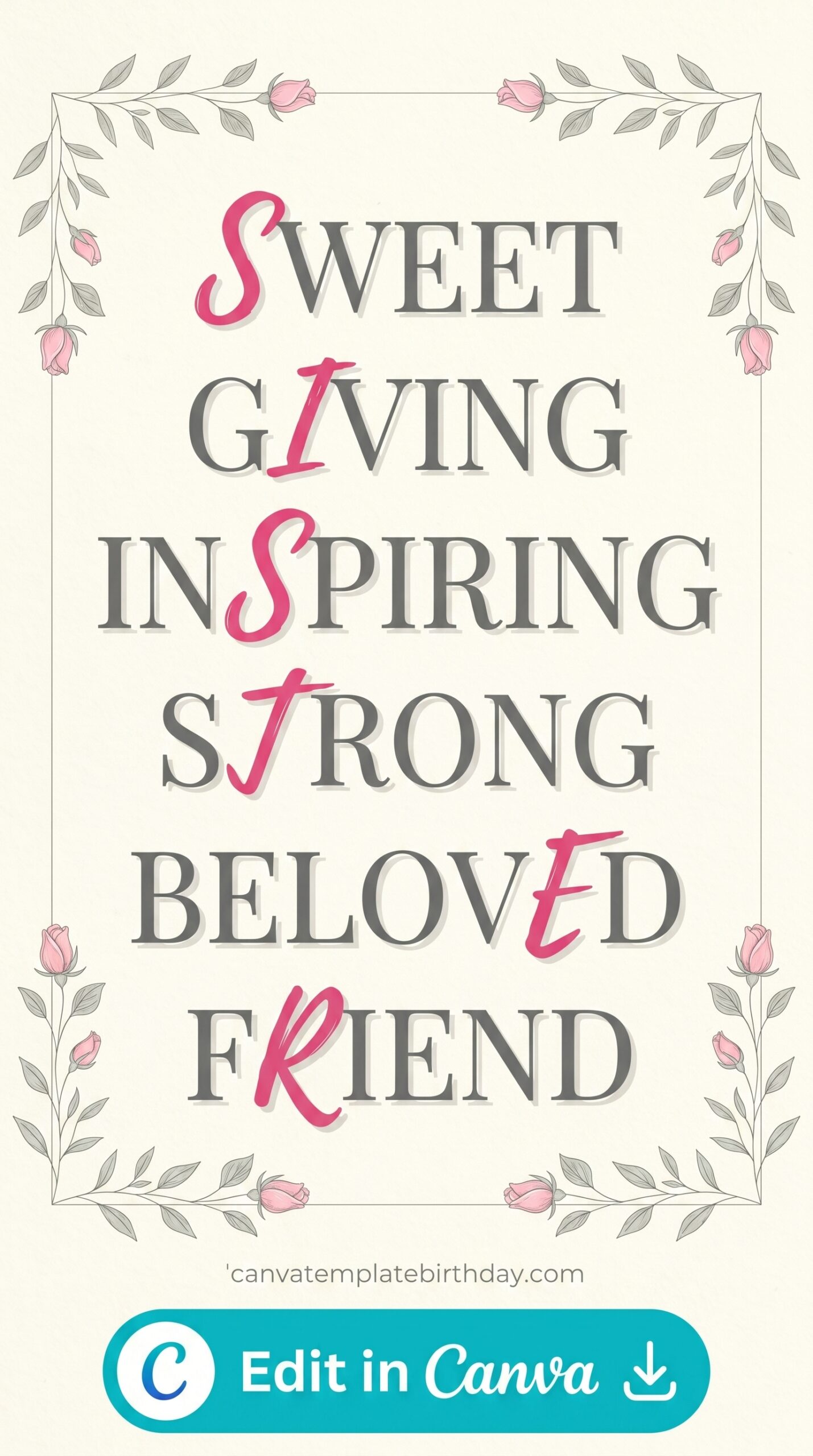 birthday letter to sister inspire celebrate heartfelt words pink printable editable