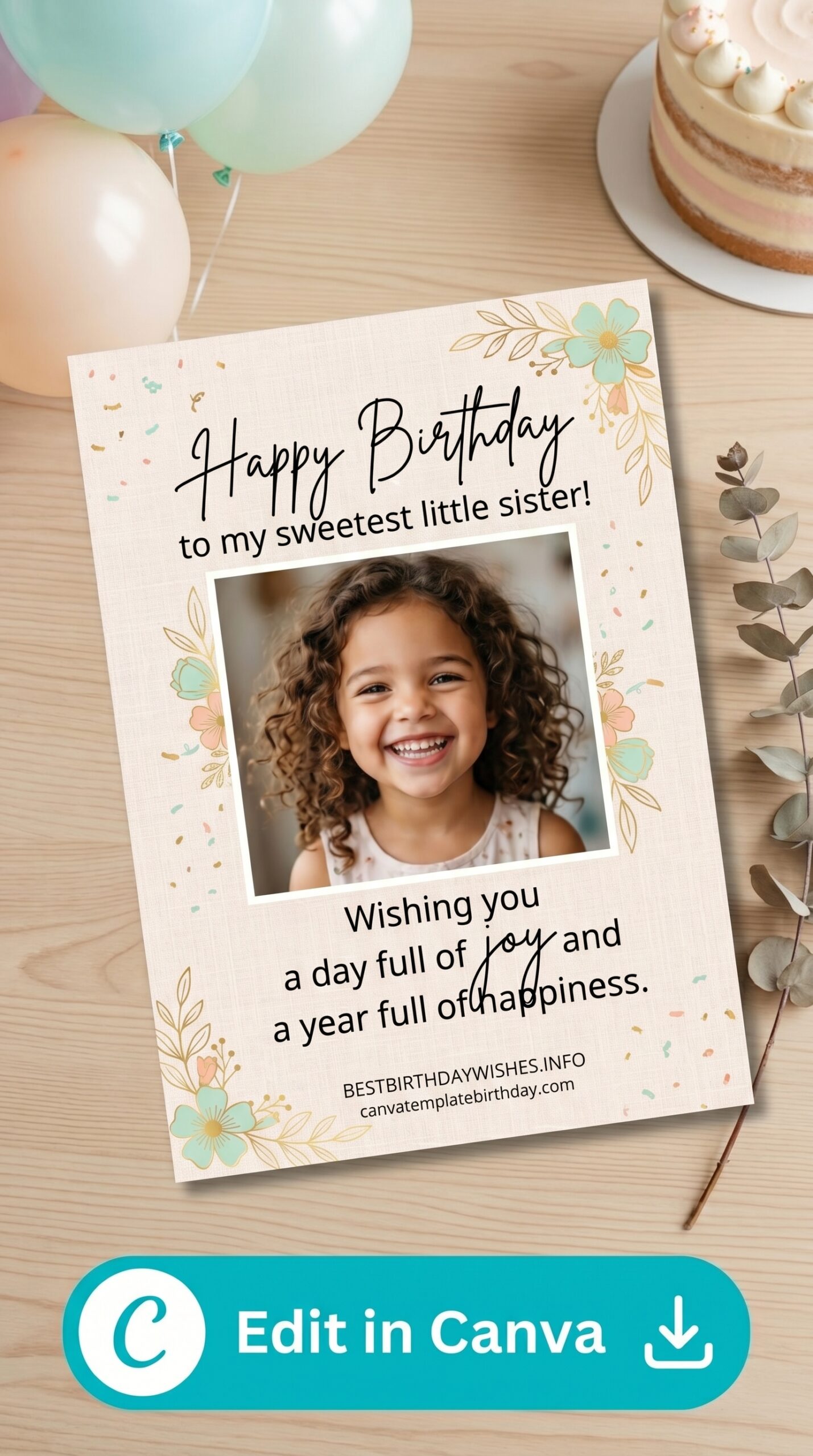 birthday letter to sister sweet sentimental wishes design printable editable