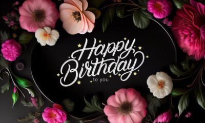 birthday dark aesthetic floral premium card template printable editable