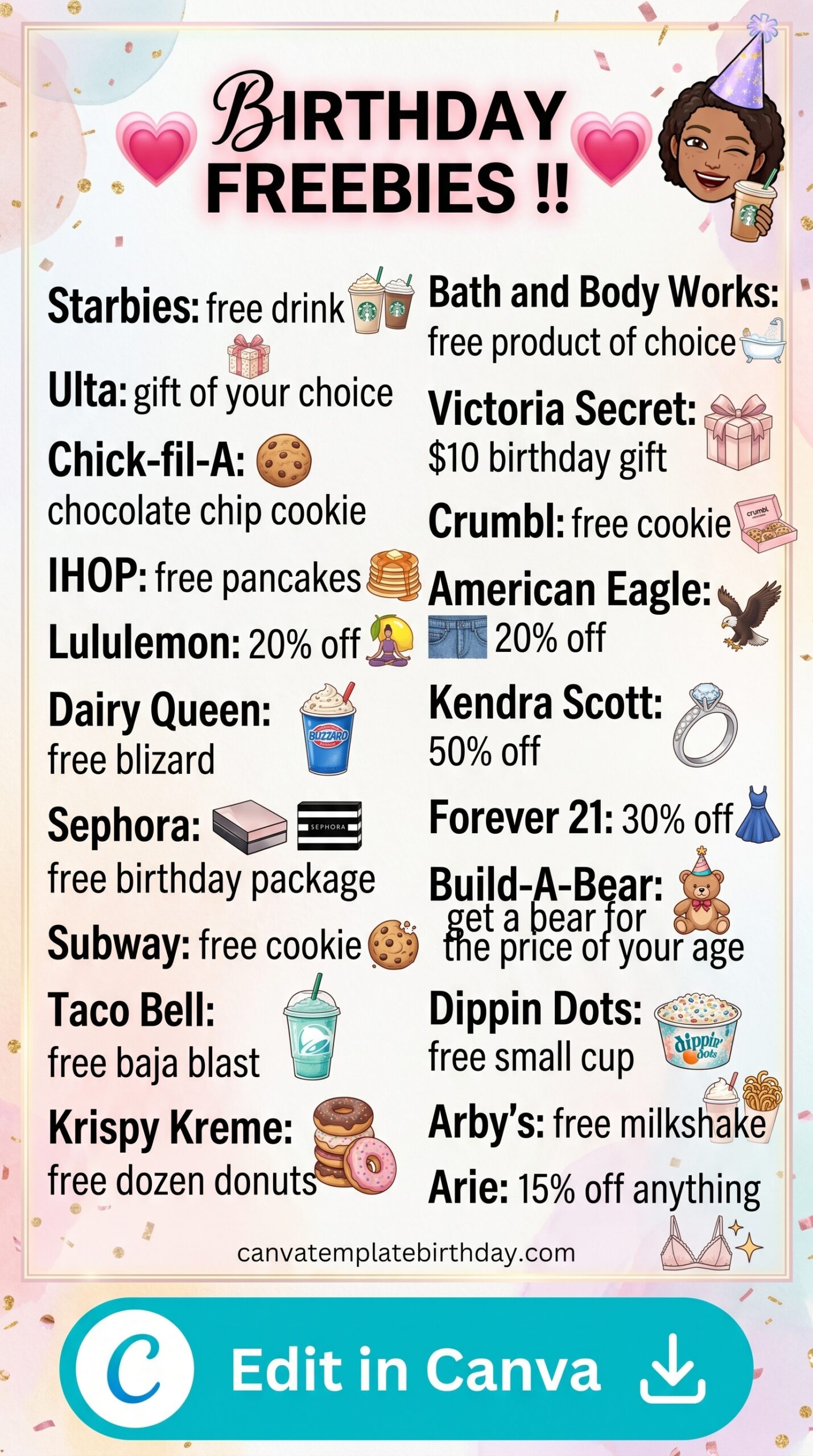 Pink birthday rewards freebies and fun celebration ideas