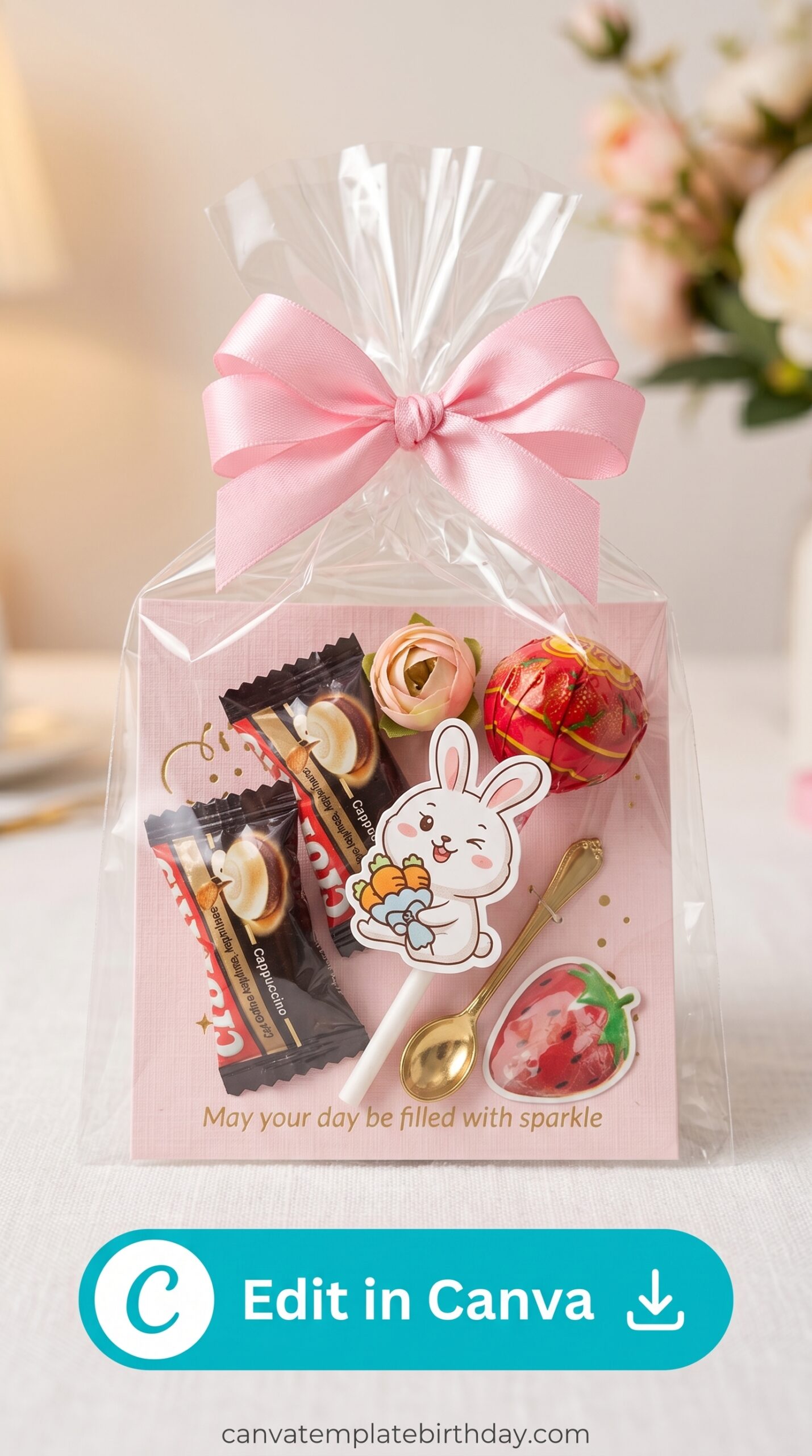 Pink birthday rewards sweets gift pouch idea