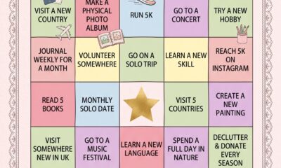 Pink Birthday Rewards bingo card for celebrations