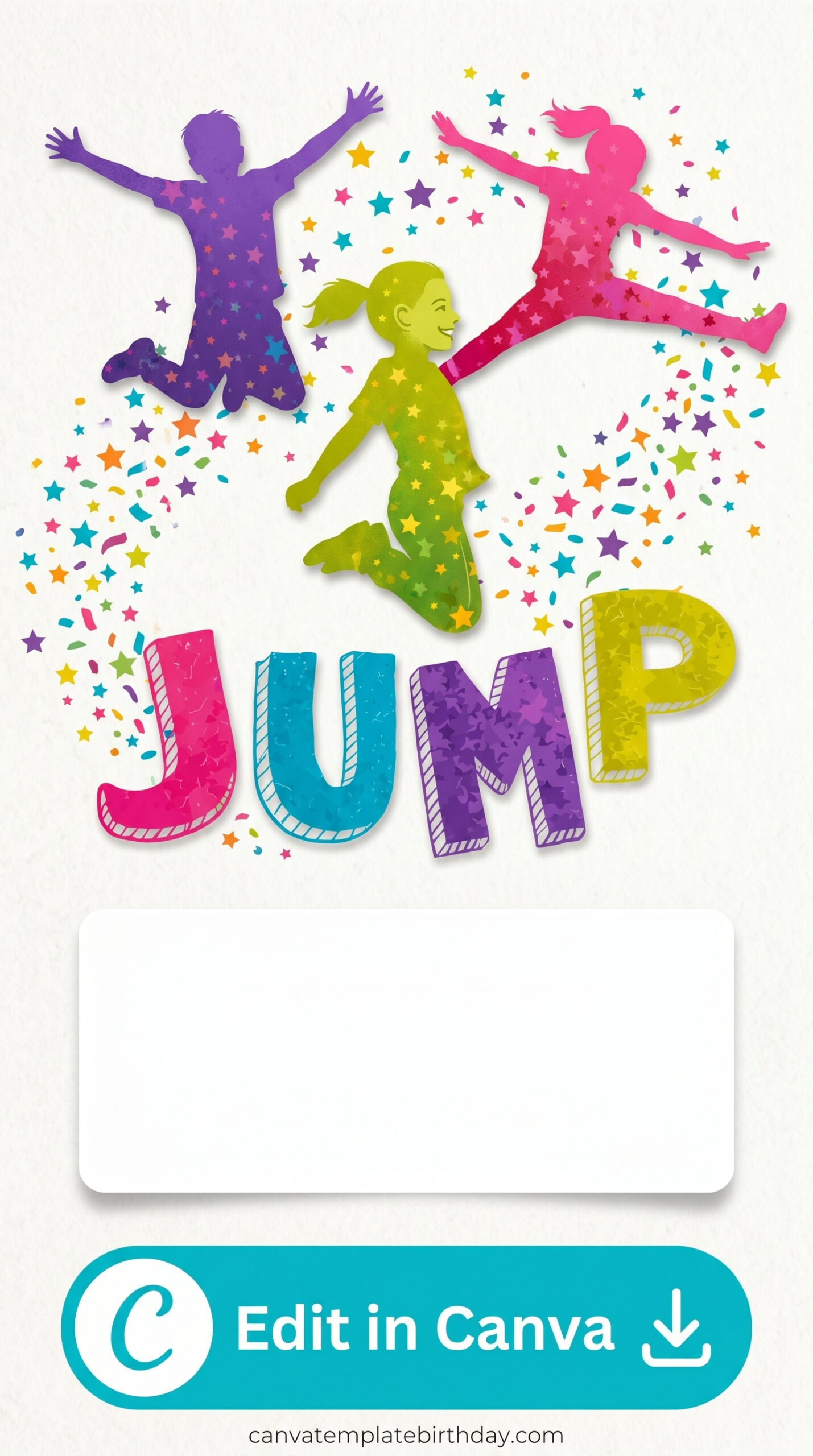 printable jump birthday invitations trampoline party kids celebration printable editable