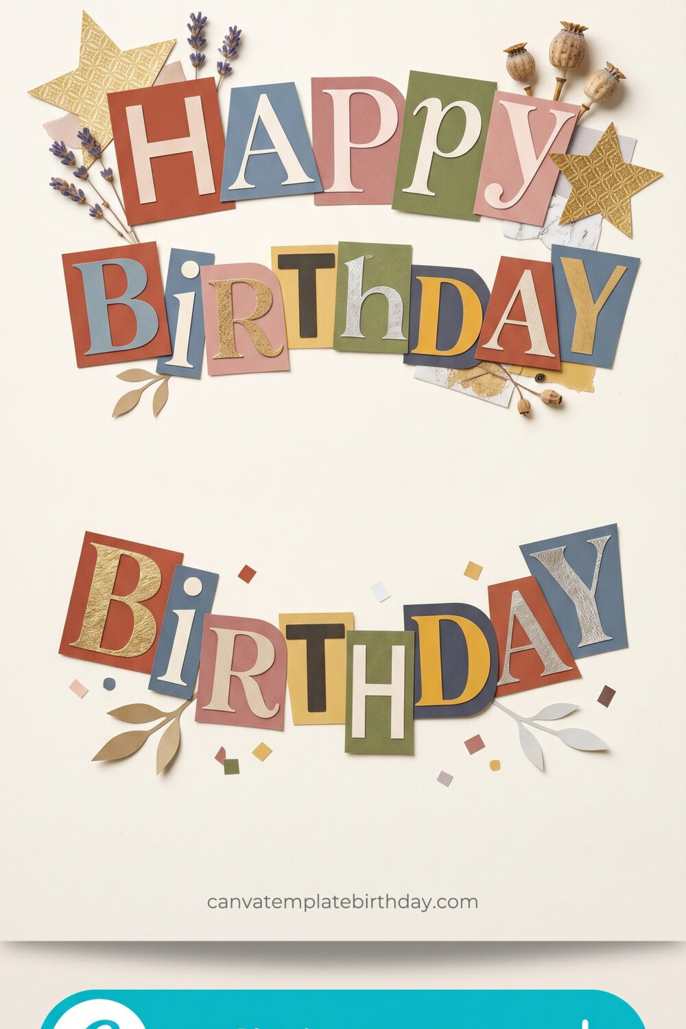 template birthday newspaper cut out letters happy birthday stars printable editable