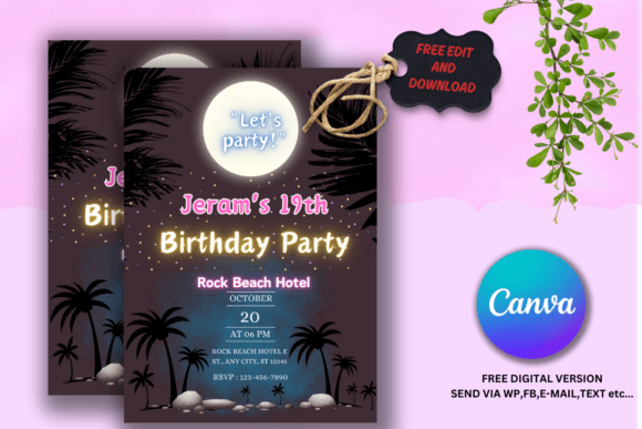 editable birthday invitation template