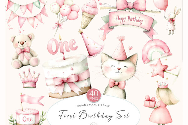 birthday decoration ideas girl baby first birthday girl pastel printable editable