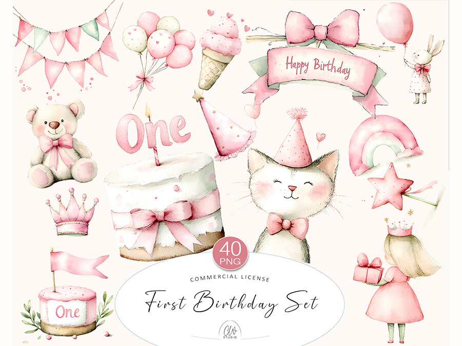 birthday decoration ideas girl baby first birthday girl pastel printable editable