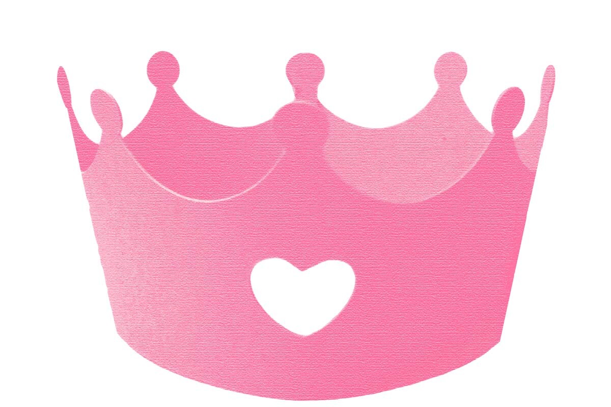 birthday decoration ideas girl baby princess crown cupcake wrapper SVG printable editable