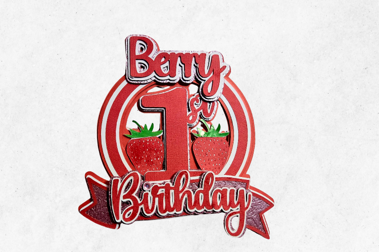 birthday decoration ideas girl baby berry strawberry cake topper laser cut printable editable