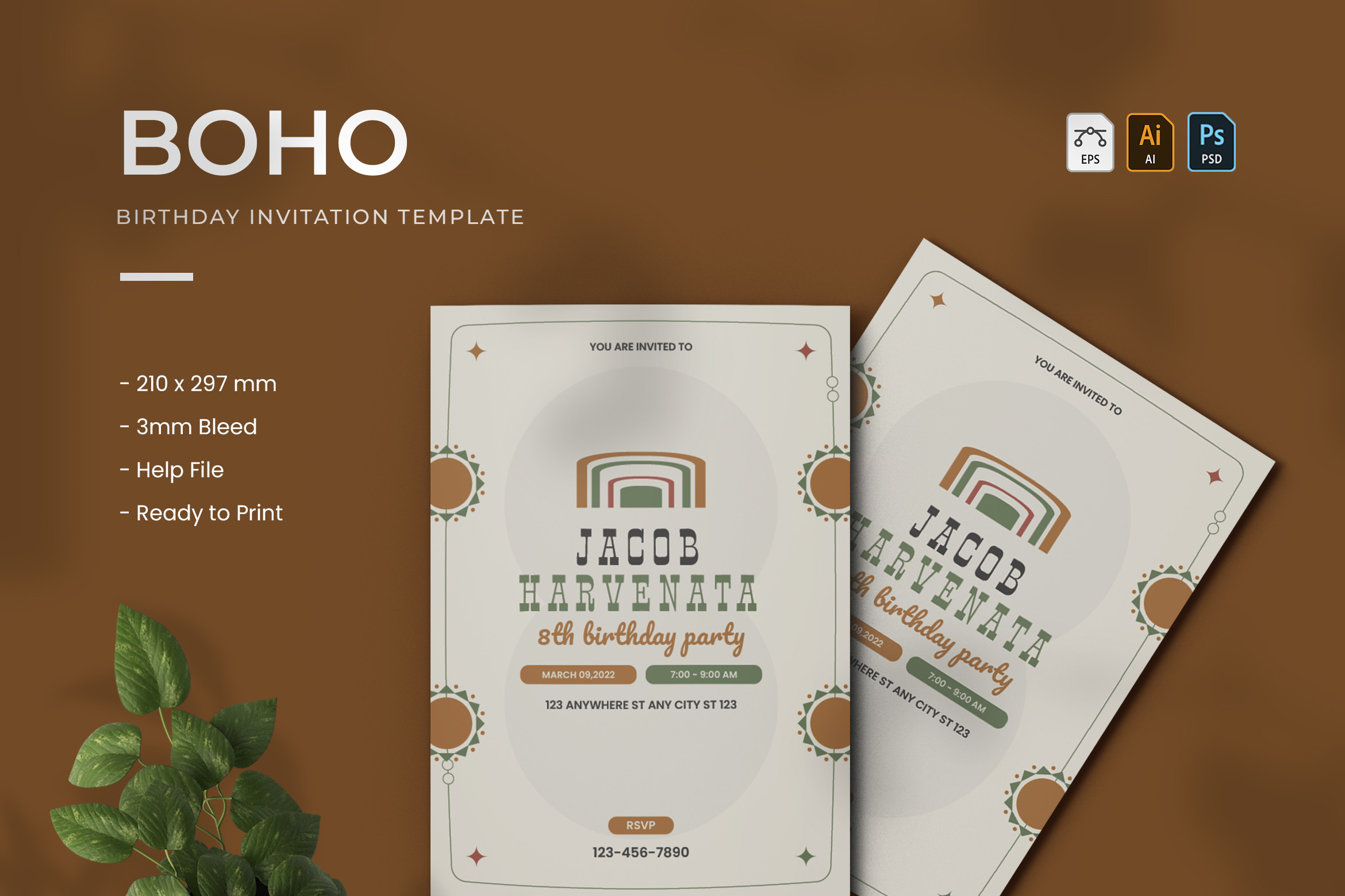 boho birthday invitation outdoor night party printable editable