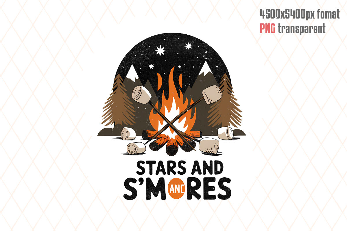 stars and smores campfire birthday party outdoor night printable editable