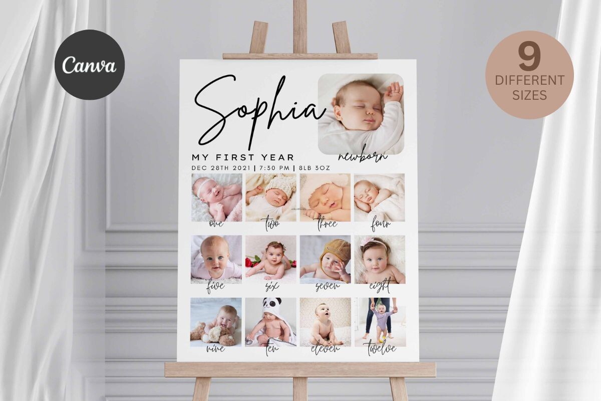 milestone birthday sign canva template outdoor party printable editable