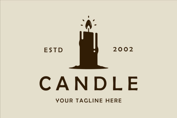 birthday aesthetic dark candle logo vintage vector illustration  printable editable