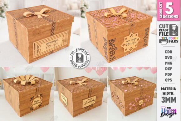 Birthday Laser Cut Boxes design 1 birthday printable