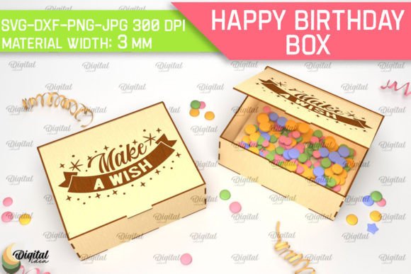 Birthday Laser Cut Boxes design 13 birthday printable