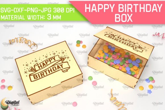 Birthday Laser Cut Boxes design 8 birthday printable