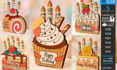 Birthday Money Box and Holders Laser Cut design 1 birthday printable