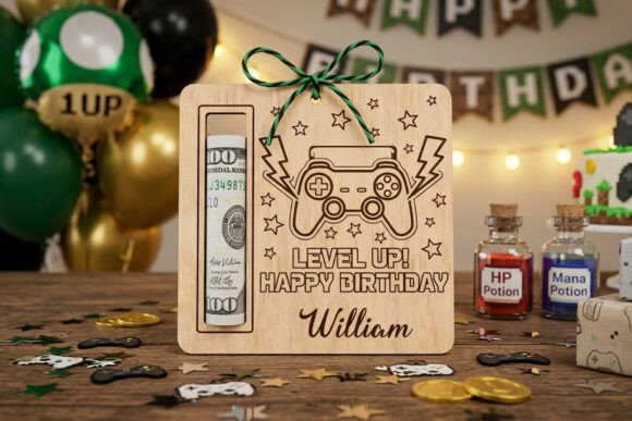Birthday Money Box and Holders Laser Cut design 11 birthday printable
