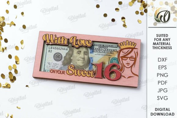 Birthday Money Box and Holders Laser Cut design 15 birthday printable