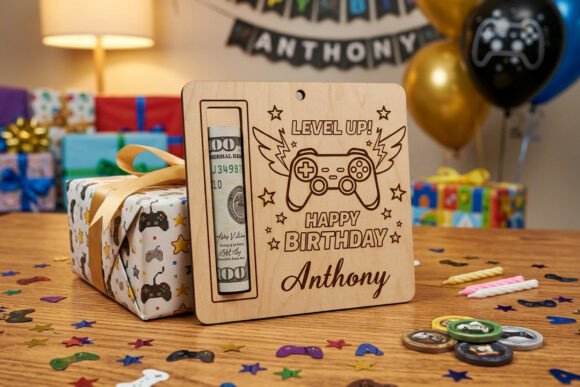 Birthday Money Box and Holders Laser Cut design 6 birthday printable
