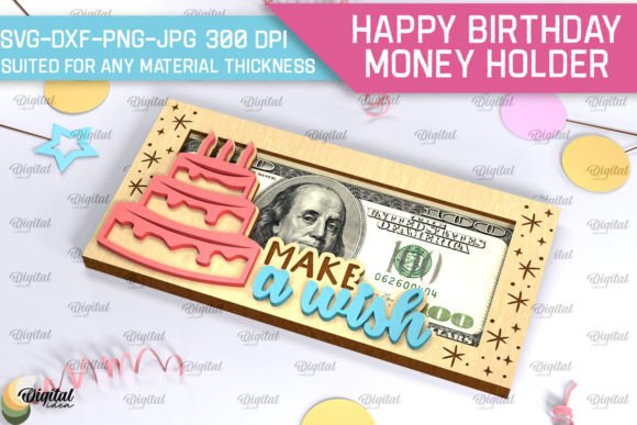 Birthday Money Box and Holders Laser Cut design 7 birthday printable