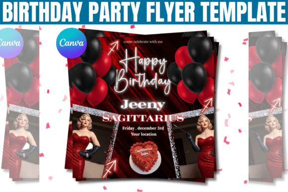 birthday template aesthetic black birthday party flyer template for canva printable editable