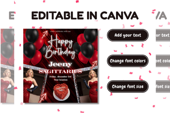 birthday template aesthetic black birthday party flyer template for canva printable editable