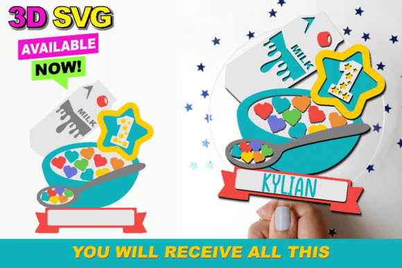 Cake Topper design 5 birthday printable