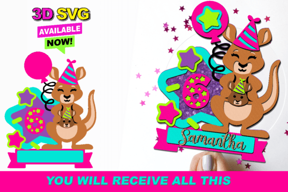 Cake Topper design 7 birthday printable