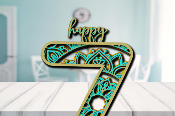 Cake Topper design 8 birthday printable