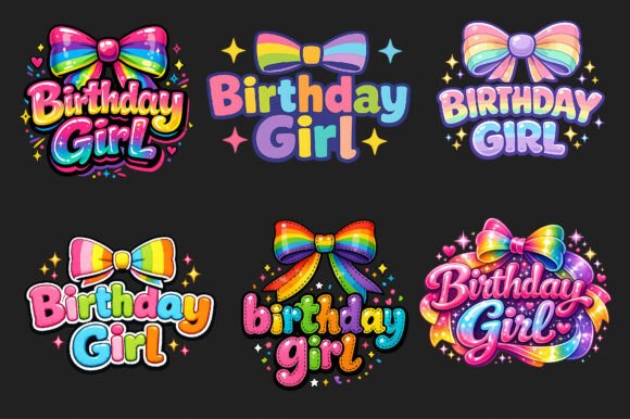 dark birthday party aesthetic birthday girl rainbow coquette bow png g printable editable