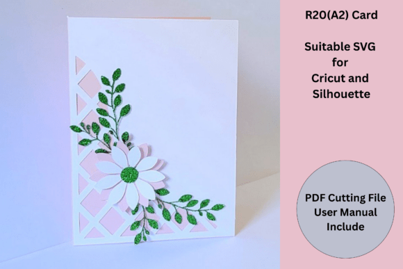 floral birthday card template r20 greeting card template svg a2 (style 2)