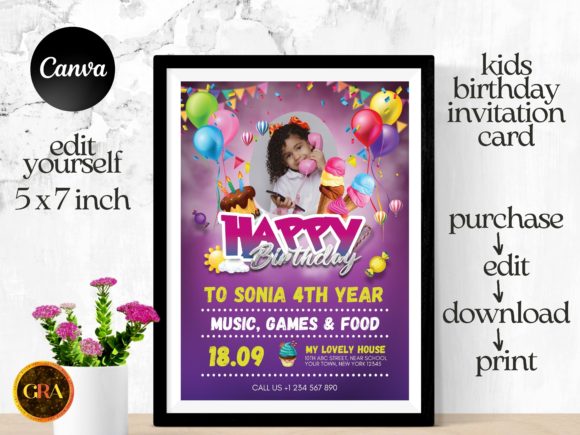 kids birthday invitation template design 13 printable editable