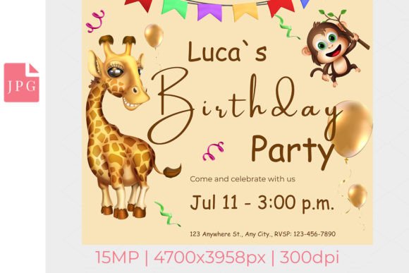 kids birthday invitation template design 15 printable editable